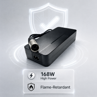 Chargeur de trottinette électrique 168W 54.6V 3A, adaptateur d'alimentation rapide pour batterie lithium avec prise XLR 4 broches
