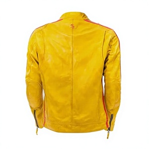 Veste de moto en cuir de vache véritable pour homme, équipement de protection avec armure CE niveau 2 et bosse dorsale - Product Image 2