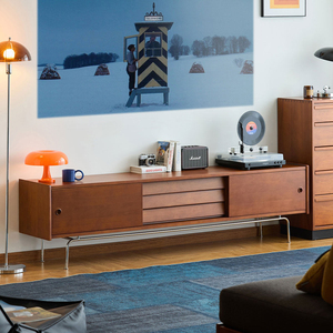 Mueble de <span class=keywords><strong>TV</strong></span> <span class=keywords><strong>Flotante</strong></span> Moderno de Madera de Nogal, Mueble de <span class=keywords><strong>TV</strong></span> de Madera Sólida <span class=keywords><strong>para</strong></span> Sala de Estar, Mueble <span class=keywords><strong>para</strong></span> Televisor - Product Image 2