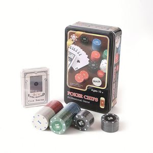 Juego de 100 Fichas de Póker de Casino con Caja de Hierro, Fichas de Póker PS con Logotipo Personalizado para el Juego de Texas Hold'em - Product Image 5