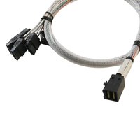 Câble de connexion de carte mère de serveur HD Mini SAS SFF8643 à 4 SATA 7pin + câble de disque dur de PC d'alimentation haute vitesse
