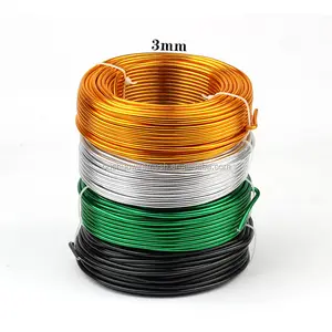 2mm 3mm multicolor soft aluminum craft wire DIY creative handmade metal wire for anodized bonsai wire Christmas decoration