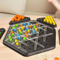 Chaîne géométrique pour enfants Puzzle d'échecs Triangle jeu de table multijoueur élastique formation Interaction familiale jeux de société