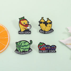Kreative Wassermelonen-Mango-Wortspiel-Broschen, Broschen mit coolen Emaille-Motiven, Broochen mit Bro-Nanas-Man-Gogh-Wassermelonen-Motiven, lustiger Schmuck im Großhandel - Product Image 2