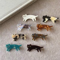 Barrette à cheveux YuAo en acétate de cellulose, pince crocodile, pour enfants, brillante, faite à la main, avec yeux en strass, accessoires de fête en carton