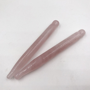 Kustom Rose Quartz titik akupunktur Bar Gua Sha alat pijat santai leher dan penghilang nyeri wajah dengan pena akupunktur - Product Image 5
