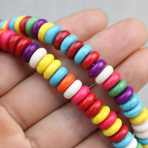 Perles en céramique colorées 3x8mm, perles rondes en vrac pour la fabrication de bijoux, fournitures artisanales de style bohème, environ 100 pièces - Product Image 2