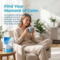 Échantillons Gratuits OEM Amaz – Sachet de Lait Thé Latte Instantané avec Supplément de Spiruline Bleue et Extrait Herbal de Lavande – Poudre de Latte à la Lavande