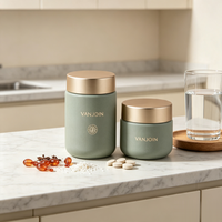 Ensemble de bocaux mats givrés pour compléments alimentaires probiotiques écologiques, pilules, gélules, vitamines et gommes – Boîte de rangement