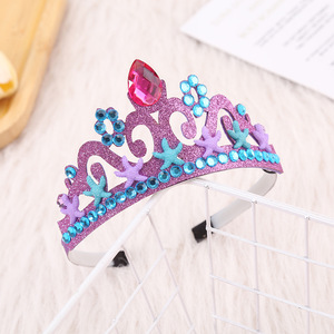 Corona di compleanno bambini corona <span class=keywords><strong>sirena</strong></span> gioielli corona <span class=keywords><strong>principessa</strong></span> corona per bambini accessori per capelli Spot all'ingrosso - Product Image 1