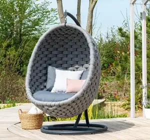 Patio Metal Hammock New Garden Hanging Egg Chair Waterproof Fabric Outdoor Swing Cradle Chair With Stand