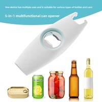 Ouvre-bouteille en plastique 5 en 1 multifonctionnel portable avec tournevis et décapsuleur