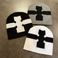 Gorro de punto jacquard estilo hip-hop americano, unisex, cálido, personalizado, para rap y danza urbana, ajustable.