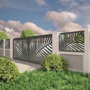 Panneaux de clôture décoratifs modernes autoportants en métal avec revêtement en poudre pour la sécurité domestique et l'utilisation en jardin - Product Image 5
