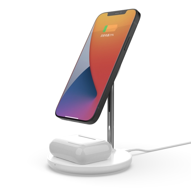 2 in 1 Magnetic Wireless Charger Stand & Power Bank with Adjustable Fast Charging (15W) Zinc Alloy for iPhone & for