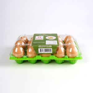 PET Egg Container <b>Trays</b> Transparent Clear <b>Plastic</b> 15 Hole Transparent or Custom Color Supermarket Accept Egg Packaging Box - Product Image 1