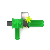 Conjunto de Toboganes Comerciales Modulares Innovadores de Color Verde, con Características de Desarrollo para Parques Infantiles al Aire Libre con Elementos Sensoriales