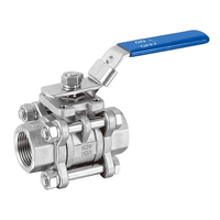 Vanne à boisseau sphérique en acier inoxydable de 1 pouce, capacité 1000 PSI, taille de port DN15-DN50, passage plein, commande manuelle, filetage BSP, eau, OEM