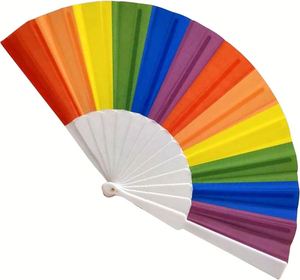 En stock – Éventails portatifs vintage de 23 cm avec baleines en plastique et revêtement en tissu pour mariage - Product Image 6