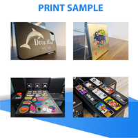 A3 Ukuran UVV Printer DTF Mengkilap UV Pernis Printer PET Film Stiker Transfer Panas Mesin Cetak 6 Warna CMYKWV Printer Datar