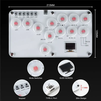 Controlador Hitbox sin Palanca, Palancas de Combate Personalizadas con 12 Teclas, Teclado Arcade con Todos los Botones para PS4, PS3, Switch, PC, Teclado RGB