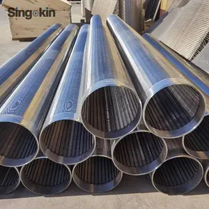 customized stainless steel slotted johnson wedge v wire wrap screen water well screen slotted pipe