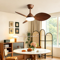 Ventilateur de plafond LED pour salle à manger, lustre intégré, télécommande, moteur DC en métal de style mid-century, 6 vitesses, 3 pales, AC 85-265V, fonctionnement silencieux