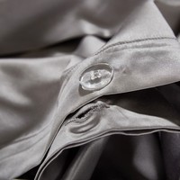 ODM/OEM Literie de luxe haut de gamme en soie teinte en fil gris royal 100% soie de mûrier Housse de couette quatre pièces