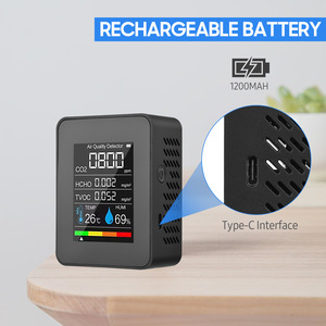 5-in-1-Luftqualitätsdetektor für den Innenbereich, CO2, HCHO, TVOC, Gasdetektion und Temperatur- und Luftfeuchtigkeitsdetektion, Echtzeit-Datenanzeige - Product Image 3