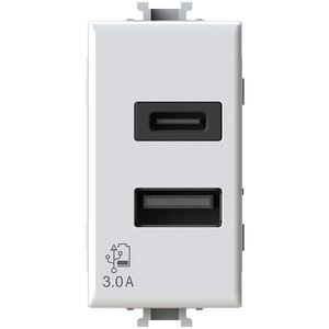 4Box Prise murale USB 3.0A 2 ports Type A en plastique blanc Ip21 - Product Image 2