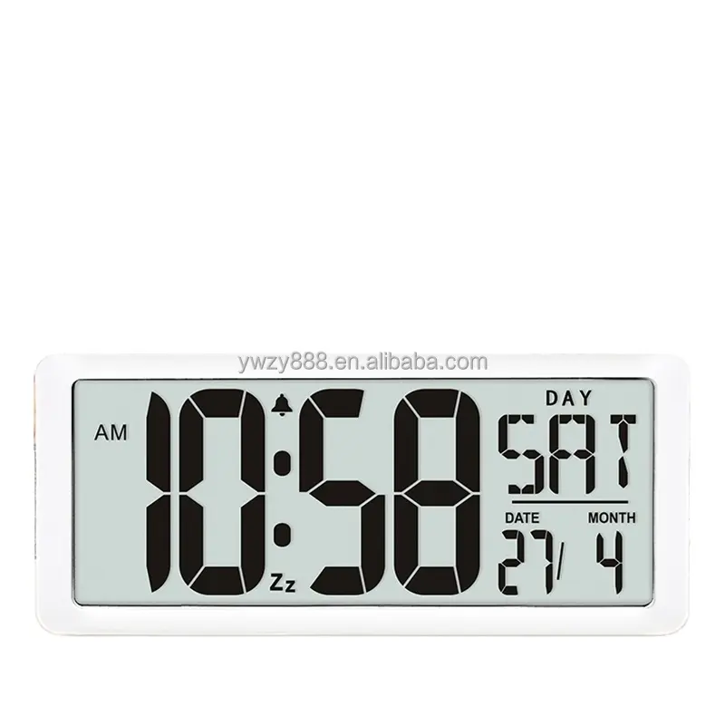 Square Wall Clock Series Large Digital Jumbo Alarm Clock, LCD Display, multi-functional upscale office decor desk