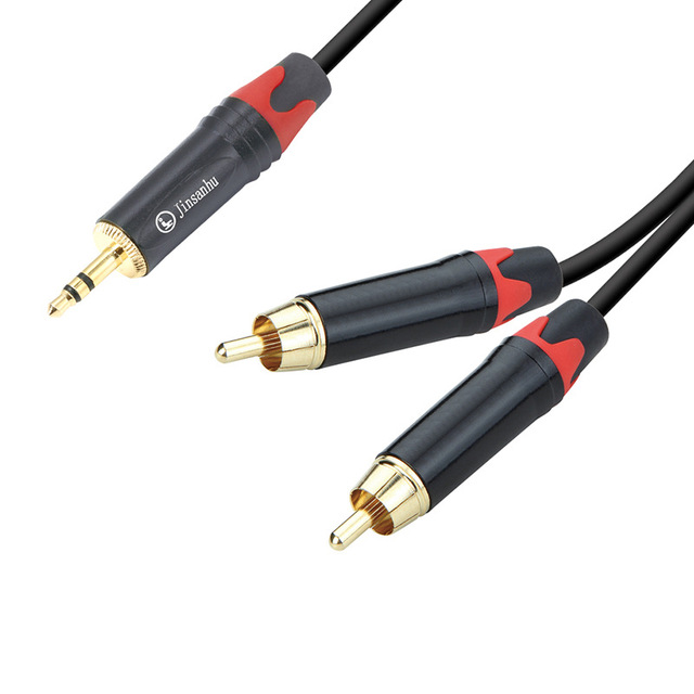 RCA Lotus Head Audio Cable with 3.5mm Mobile Phone Adapter Double 3.5 to 2RCA 20Hz-20kHz 6 Ohms 5V 1 Year Warranty