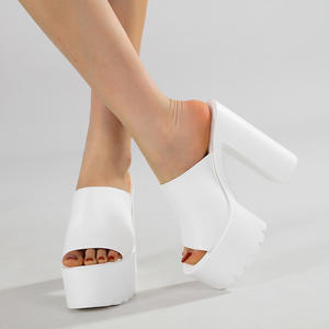 Thin <b>White</b> High <b>Heels</b> Summer Breathable Anti-Slip Comfortable Outdoor Leisure Pumps for Attending Dinners - Product Image 2