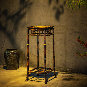 Chinese Style Bamboo Incense Stand Flower Pot Rack Storage Shelf Floor Standing Antique Design Living Room Balcony Decor - Product Image 1