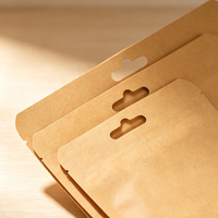 Sachet d'emballage alimentaire personnalisé en papier kraft et feuille d'aluminium, à huit soudures latérales, réutilisable, avec fermeture éclair et fond plat, pour noix, thé, café