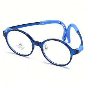 Lunettes anti-lumière bleue pour enfants, logo personnalisé, mode 2025, ultralégères, TR90, rondes, transparentes - Product Image 4