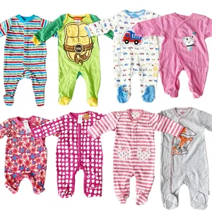 Wholesale Mixed New Born Cute Long Sleeve Spring Cotton Infant Baby Boys Girls stock lots Rompers