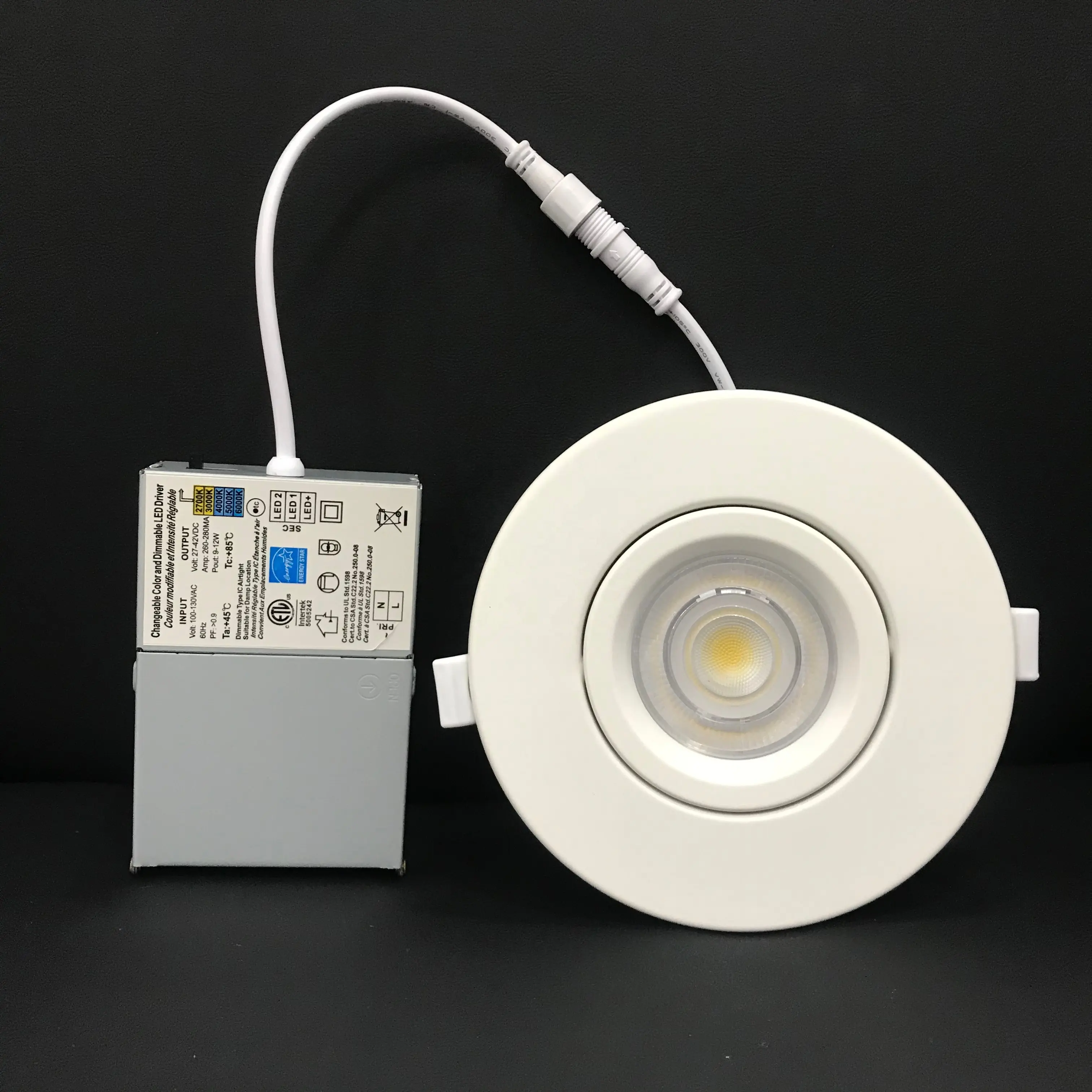 New Design Good Quality High Lumen Dimmable Led Recessed Ceiling Light AC100-130V CRI90 Gimbal Downlight 5CCT Tuneable