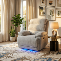 Canapé inclinable électrique zéro gravité en tissu respirant avec repose-pieds extensible pour salon, fauteuil inclinable surdimensionné