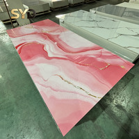 Panneau mural en PVC de style moderne, feuille de marbre UV, imperméable, ignifuge, finition mate ou brillante, feuilles de marbre en PVC