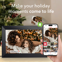 Layar Bingkai Digital Hitam Layar Sentuh Aplikasi FrameO 10.1 Holiday Life