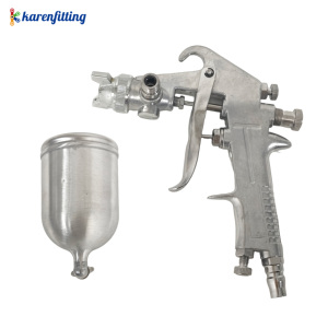 Pistolet de pulvérisation à gravité 400 ml avec buse de 1,5 mm, corps forgé argenté, finition anodisée, pour vernis de finition, avec accessoires - 001 - Product Image 1