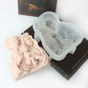 Chúa của chúng tôi với thịt cừu khắc nến Khuôn Silicone Jesus & thịt cừu món quà HANDMADE Christ trang trí nội thất Jesus bức tượng tượng tôn giáo tác phẩm nghệ thuật - Product Image 4