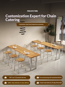 Conjunto de Mesa y Taburetes de <span class=keywords><strong>Bar</strong></span> Comerciales, Mesa de <span class=keywords><strong>Bar</strong></span> con Tapa de Madera Maciza y 4 Taburetes de <span class=keywords><strong>Bar</strong></span> con Estructura Metálica para Restaurante, Bistro, Pub - Product Image 5