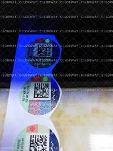 Adesivo di sicurezza personalizzato Antifake etichetta con fiber di fluorescenza UV inchiostro ologramma Scratch <span class=keywords><strong>QR</strong></span> codice filigrana filo metallico - Product Image 2