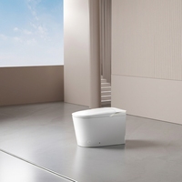 WC intelligent avec télécommande, cuvette en céramique, chasse d'eau à jet siphonique, détection au pied, désodorisation automatique, séchage à air chaud