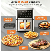 ANBOLIFE Friteuse à air multifonction SANS PFAS 8 QT, 8 fonctions de cuisson, ventilateur à double vitesse et rôtissoire pour des repas familiaux faciles.