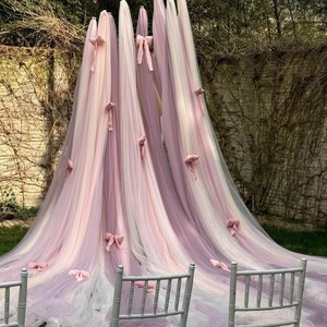 Toile de fond en tulle sur mesure pour scène de <span class=keywords><strong>mariage</strong></span>, rideaux en gaze, décorations, mise en scène d'anniversaire, fond pour diffusion en direct - Product Image 3