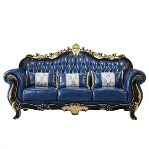 Interior Living Room Furniture Supplier Sofa Style Wooden European Style 1 Set Of Segmented Antique Customized Sofa