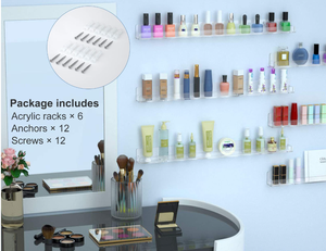 Étagères flottantes en acrylique Nail Techs Présentoir mural transparent pour vernis à ongles en acrylique de 15 pouces - Product Image 4